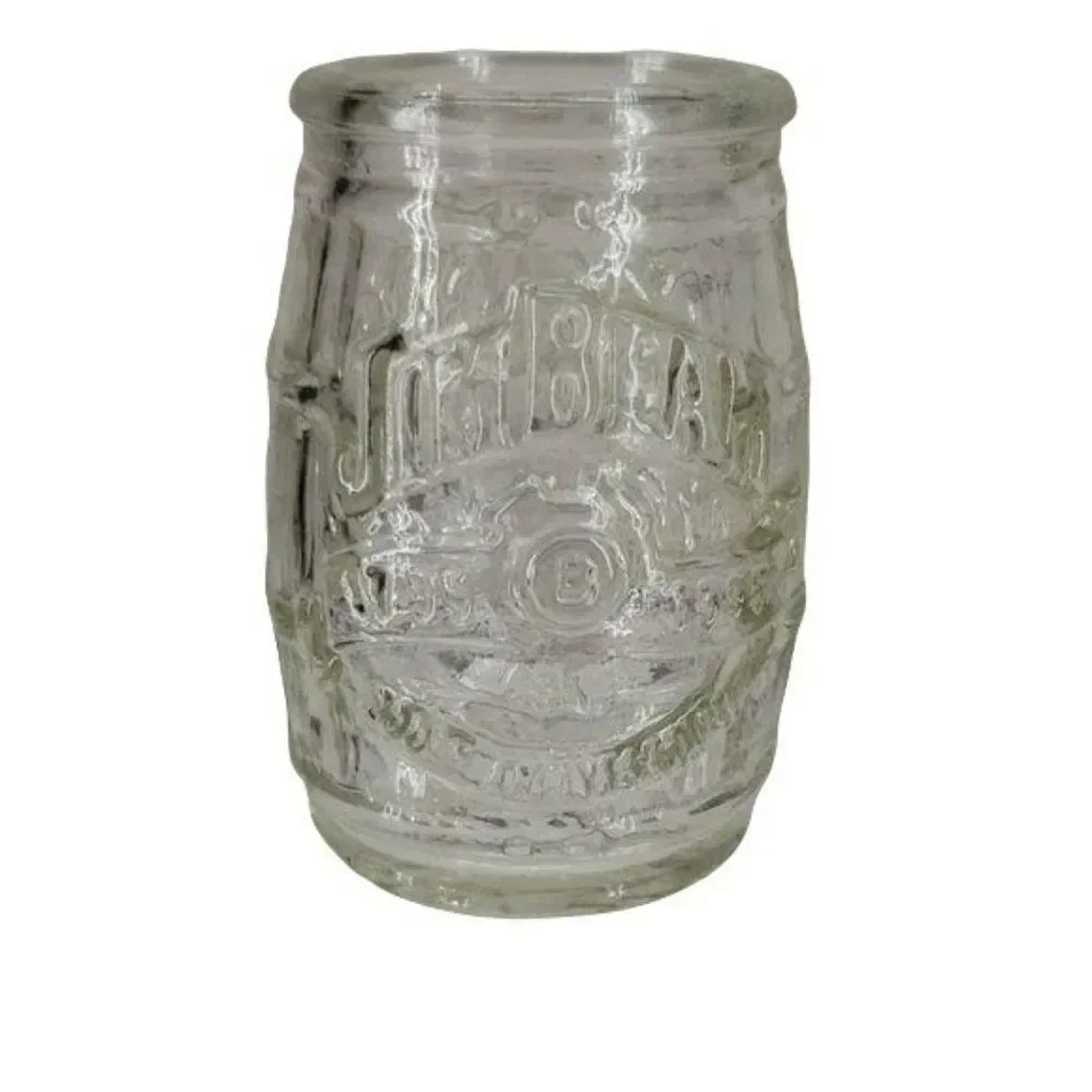 Jim beam glass‎ barrel shaped 200th shot glass liquor 1 oz